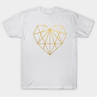 Gold geometric heart T-Shirt